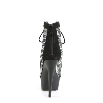 Pleaser  Stiefeletten DELIGHT-600-33RM BLK Faux Wildleder-RS Mesh / BLK Matte