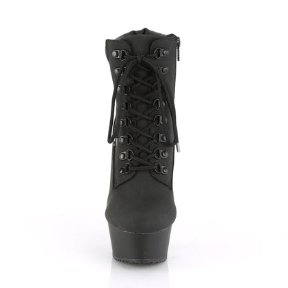 Pleaser Damen Knöchelstiefel DELIGHT-600TL-02 BLK Nubuk Faux Leder / BLK Matte