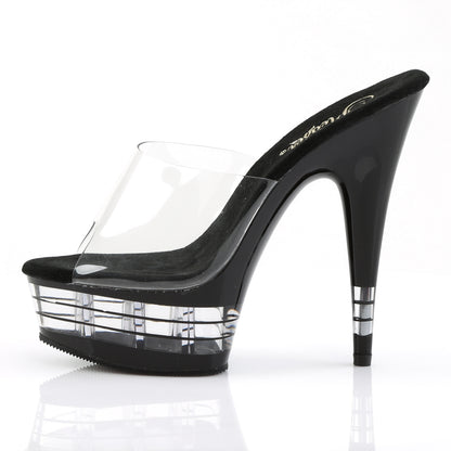 Pleaser Damen Sandalen DELIGHT-601ln CLR / BLK