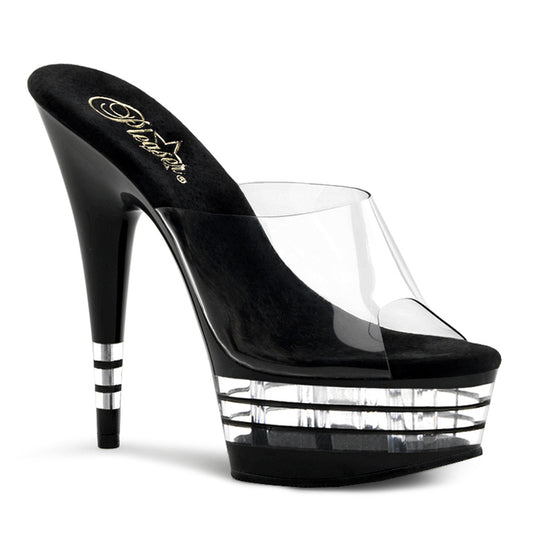 Pleaser Damen Sandalen DELIGHT-601ln CLR / BLK