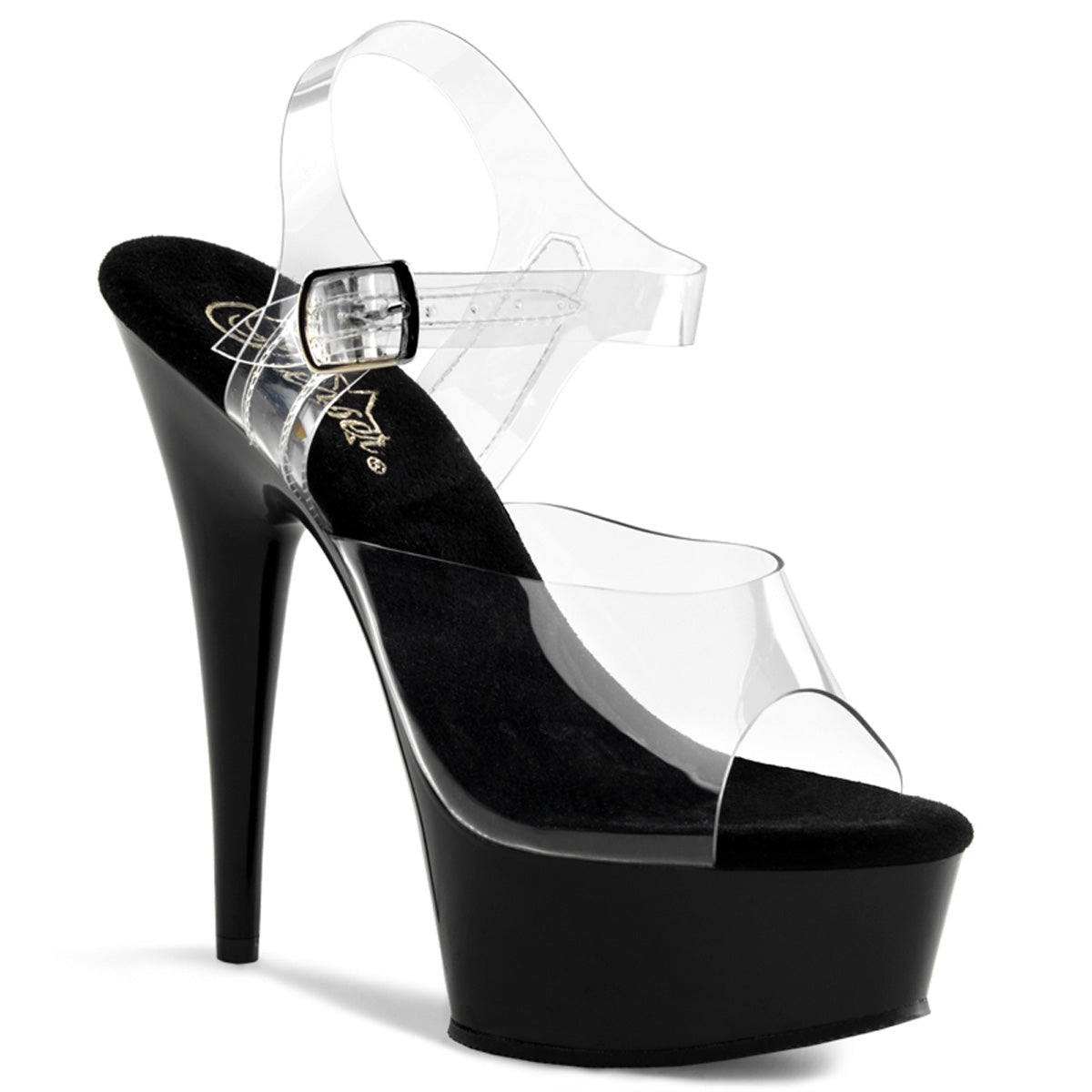 Pleaser Damen Sandalen DELIGHT-608 CLR / BLK