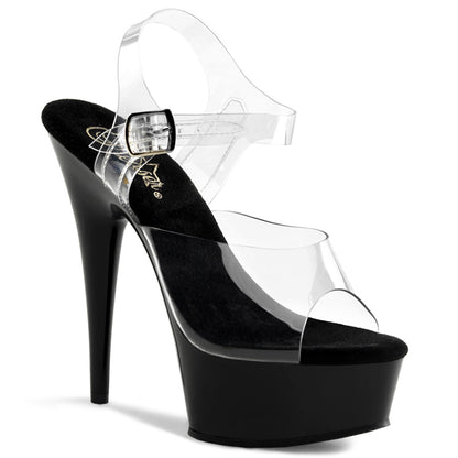Pleaser Damen Sandalen DELIGHT-608 CLR / BLK
