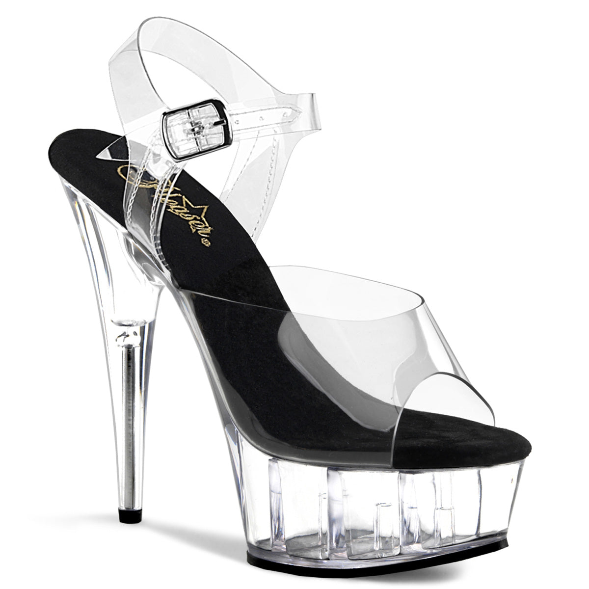 Pleaser Damen Sandalen DELIGHT-608 CLR-BLK / CLR