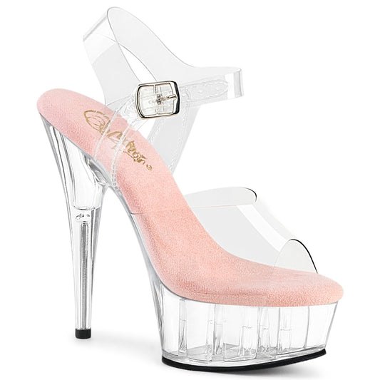 Pleaser Women's Platform Shoes DELIGHT-608 Clr-B. Pink/Clr
