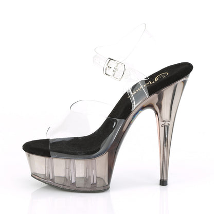Pleaser Damen Sandalen DELIGHT-608t CLR / Rauch getönt