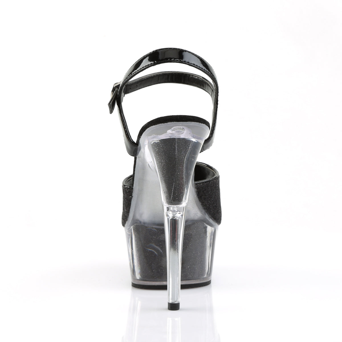 Pleaser Damen Sandalen DELIGHT-609-5G BLK GLTR / BLK GLTR
