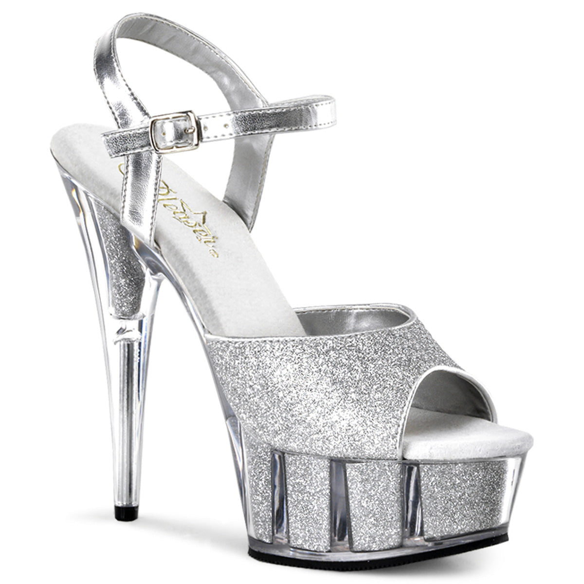 Pleaser Womens Sandals DELIGHT-609-5G Slv Gltr/Slv Gltr