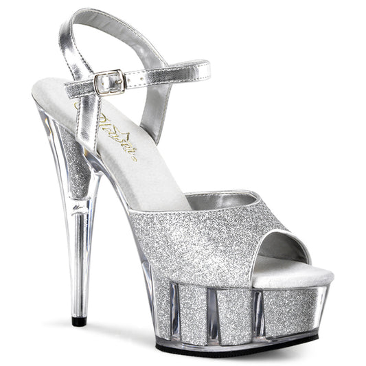 Pleaser Womens Sandals DELIGHT-609-5G Slv Gltr/Slv Gltr