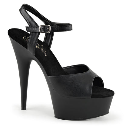 Pleaser Damen Sandalen DELIGHT-609 BLK Faux Leder / BLK Matte