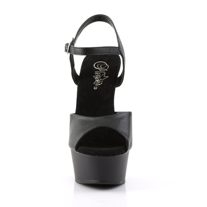Pleaser Damen Sandalen DELIGHT-609 BLK Faux Leder / BLK Matte