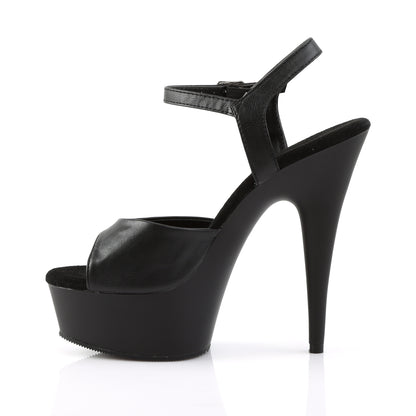 Pleaser Damen Sandalen DELIGHT-609 BLK Faux Leder / BLK Matte