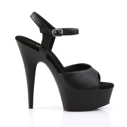 Pleaser Damen Sandalen DELIGHT-609 BLK Faux Leder / BLK Matte