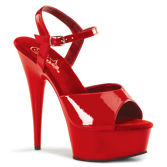 Pleaser Damen Sandalen DELIGHT-609 rot pat / rot