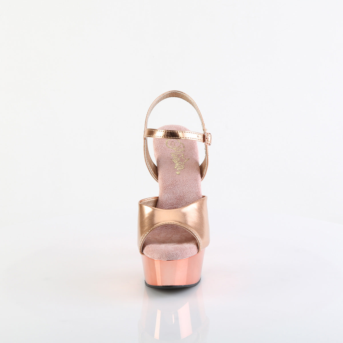 Pleaser Damen Sandalen DELIGHT-609 Rose Gold traf sich. PU / ROSE GOLD CHROME