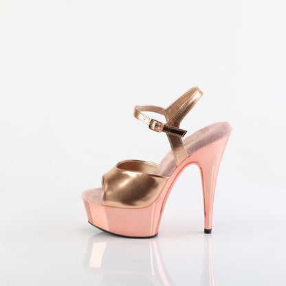 Pleaser Damen Sandalen DELIGHT-609 Rose Gold traf sich. PU / ROSE GOLD CHROME