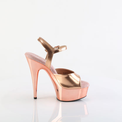 Pleaser Damen Sandalen DELIGHT-609 Rose Gold traf sich. PU / ROSE GOLD CHROME
