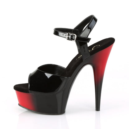 Pleaser Damen Sandalen DELIGHT-609BR BLK Pat / Red-BLK
