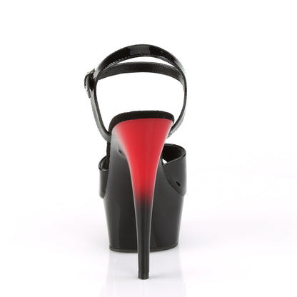 Pleaser Damen Sandalen DELIGHT-609BR BLK Pat / Red-BLK
