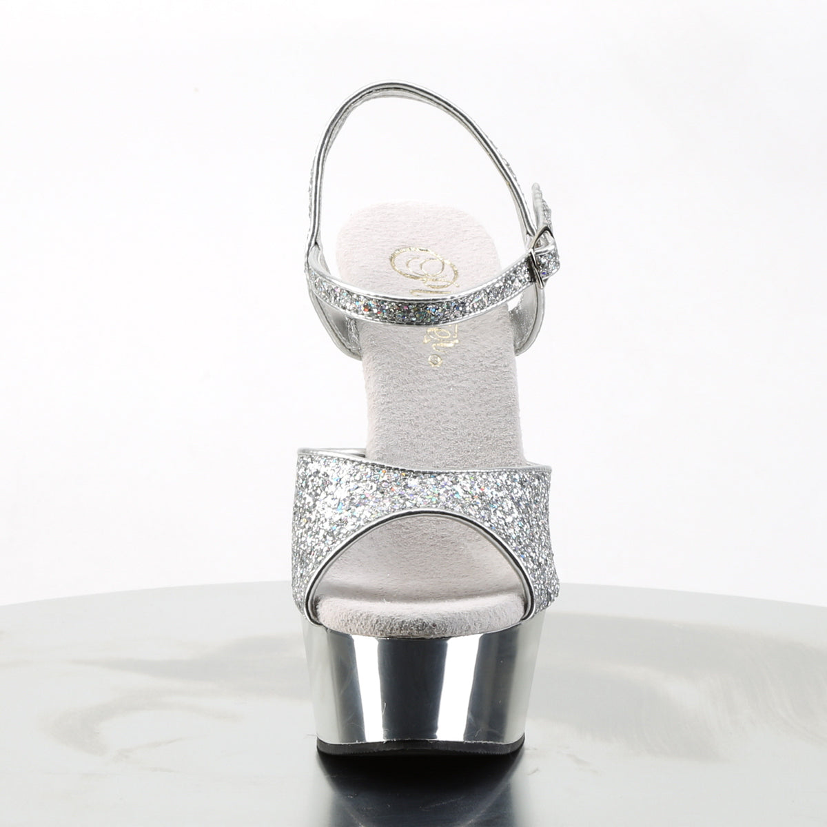 Pleaser Womens Sandals DELIGHT-609G Slv Multi Gltr/Slv Chrome