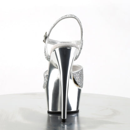 Pleaser Womens Sandals DELIGHT-609G Slv Multi Gltr/Slv Chrome