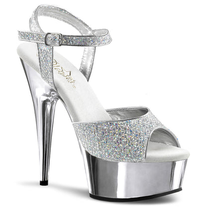 Pleaser Womens Sandals DELIGHT-609G Slv Multi Gltr/Slv Chrome