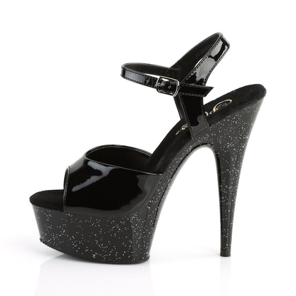 Pleaser Damen Sandalen DELIGHT-609mg BLK Pat / BLK
