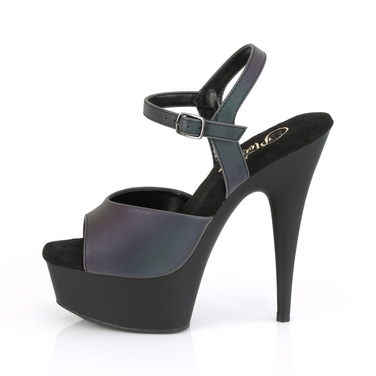 Pleaser Womens Sandals DELIGHT-609REFL Green Multi Reflective/Blk Matte