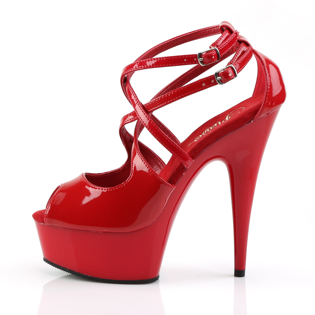 Pleaser Womens Sandals DELIGHT-612 Red/Red