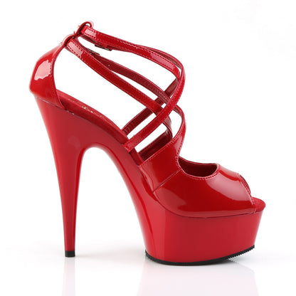 Pleaser Damen Sandalen DELIGHT-612 rot / rot