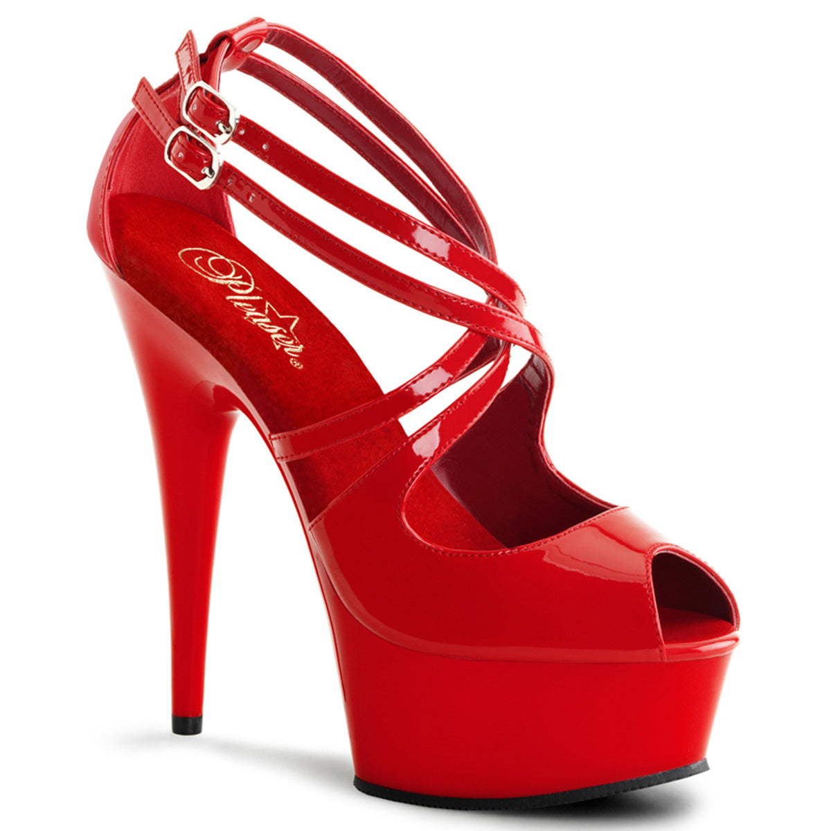 Pleaser Womens Sandals DELIGHT-612 Red/Red