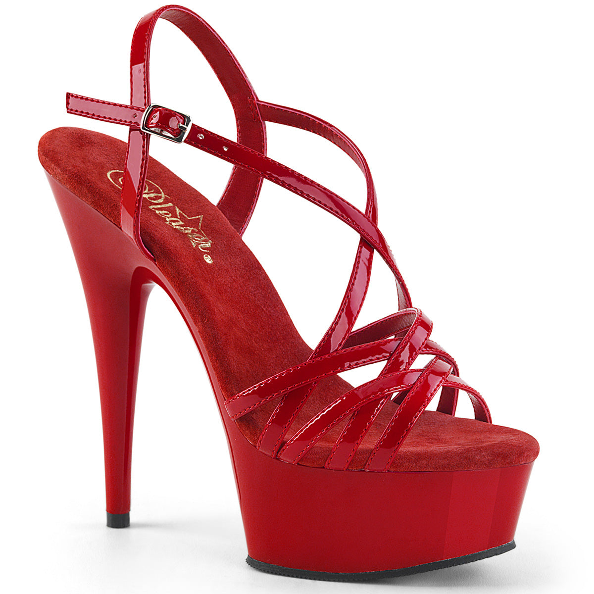 Pleaser Damen Sandalen DELIGHT-613 rot pat / rot