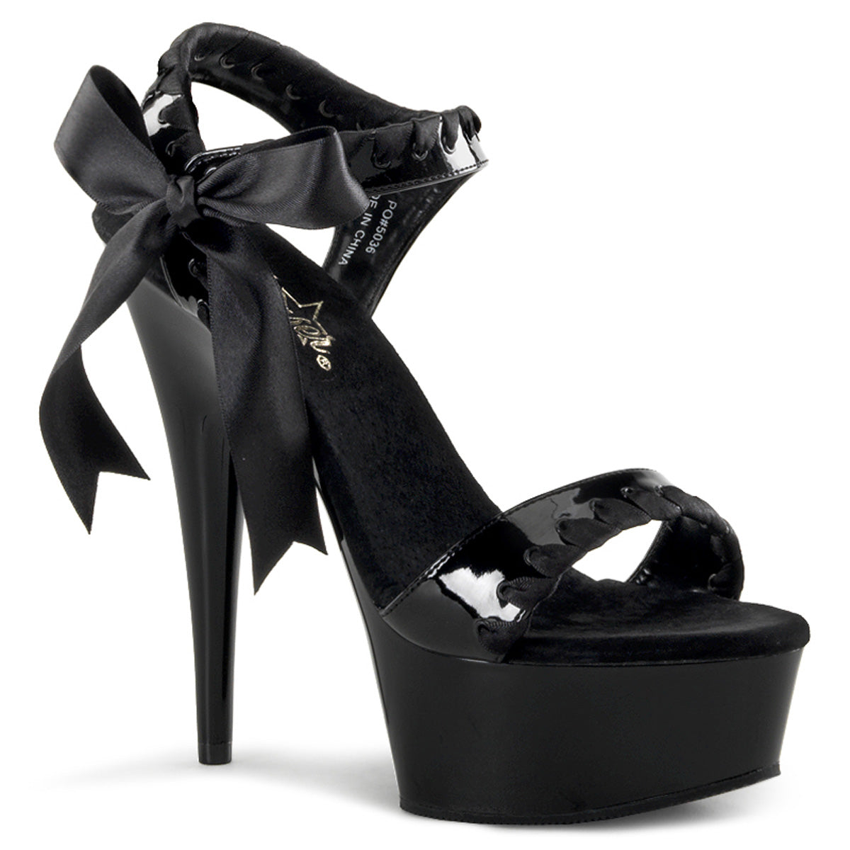 Pleaser Damen Sandalen DELIGHT-615 BLK / BLK