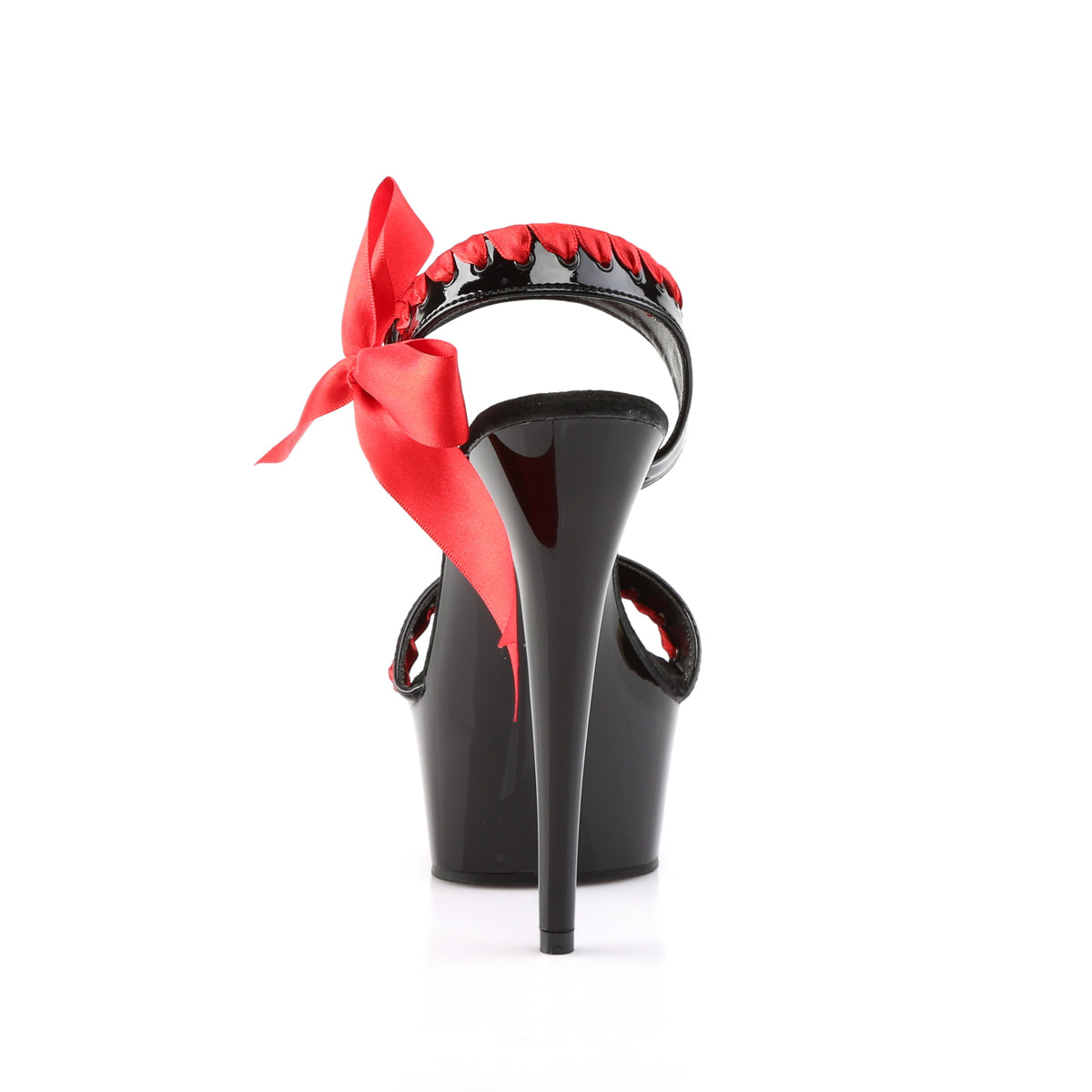 Pleaser Damen Sandalen DELIGHT-615 blk-rot / black