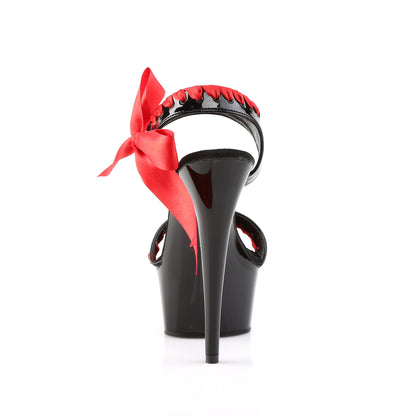 Pleaser Damen Sandalen DELIGHT-615 blk-rot / black
