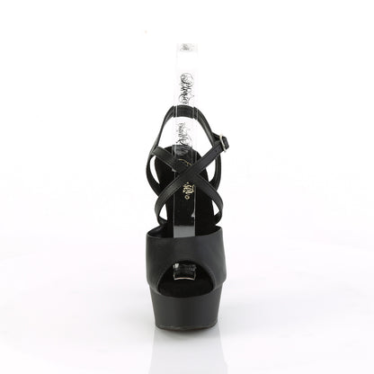 Pleaser   DELIGHT-624-1 Blk Faux Leather/Blk Matte