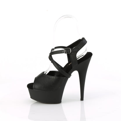Pleaser   DELIGHT-624-1 Blk Faux Leather/Blk Matte