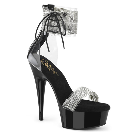 Pleaser   DELIGHT-627RS CLR-BLK/BLK