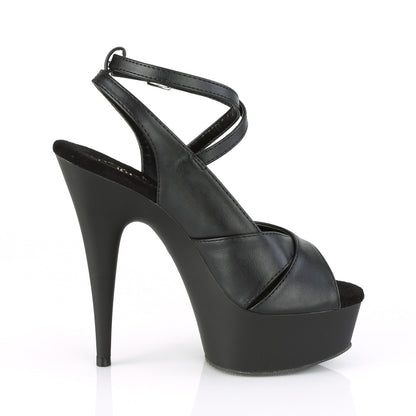 Pleaser Damen Sandalen DELIGHT-632 BLK Faux Leder / BLK Matte