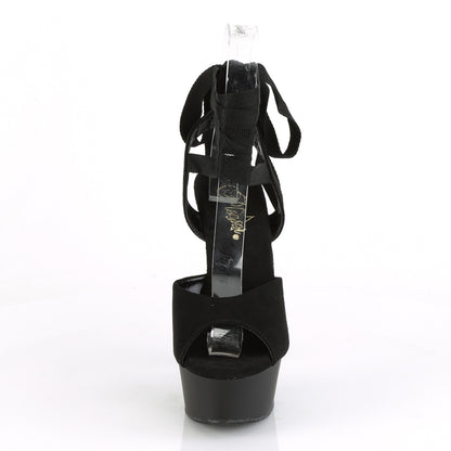 Pleaser Damen Sandalen DELIGHT-634 BLK Faux Wildleder / BLK Matte