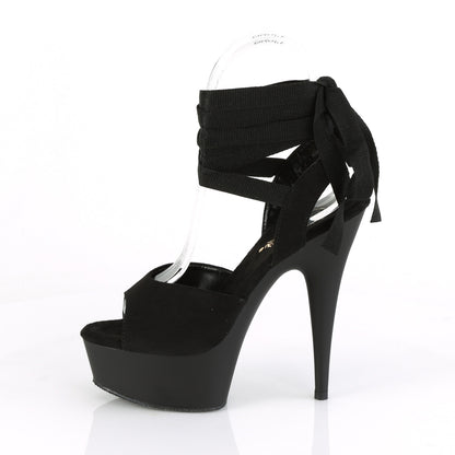 Pleaser Damen Sandalen DELIGHT-634 BLK Faux Wildleder / BLK Matte