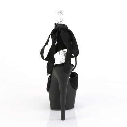 Pleaser Damen Sandalen DELIGHT-634 BLK Faux Wildleder / BLK Matte