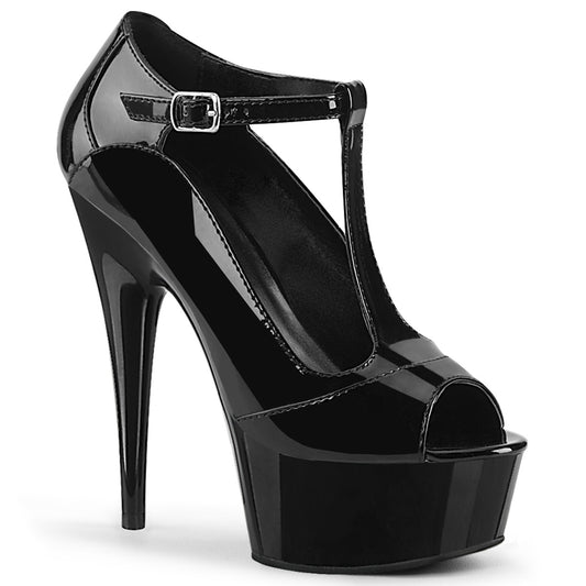 Pleaser Damen Sandalen DELIGHT-649 BLK Pat / BLK