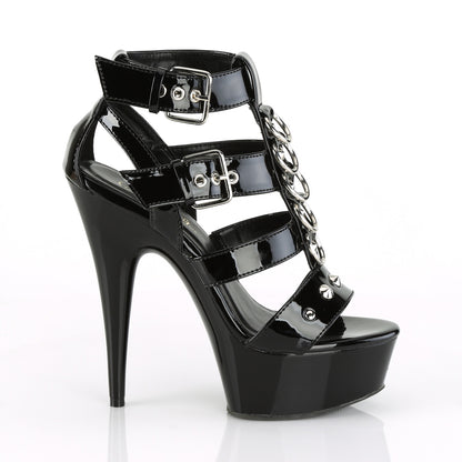 Pleaser Damen Sandalen DELIGHT-658 BLK Pat / BLK
