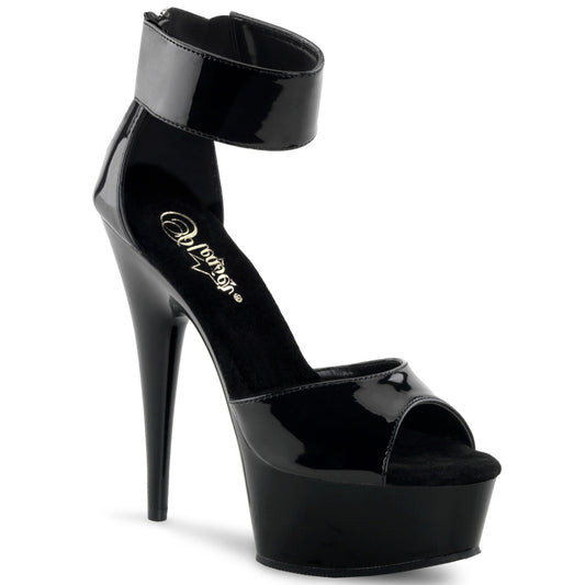Pleaser Womens Sandals DELIGHT-670-3 Blk/Blk