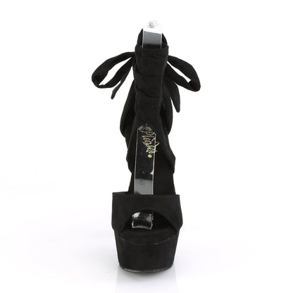 Pleaser Womens Sandals DELIGHT-679 Blk Faux Suede/Blk Faux Suede