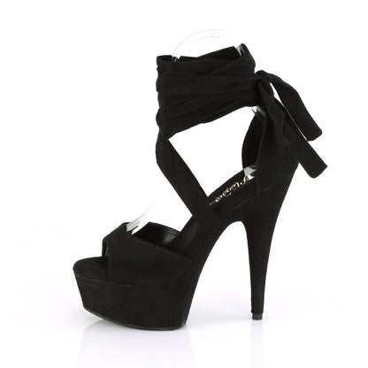 Pleaser Womens Sandals DELIGHT-679 Blk Faux Suede/Blk Faux Suede