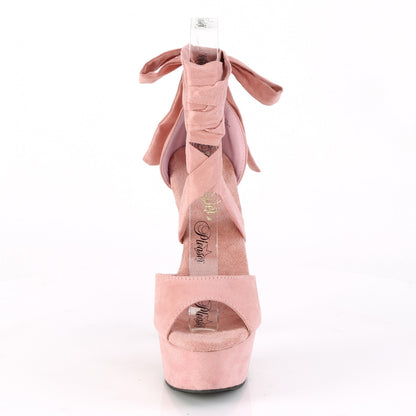 Pleaser Womens Sandals DELIGHT-679 B. Pink Faux Suede/B. Pink Faux Suede