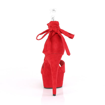 Pleaser Damen Sandalen DELIGHT-679 Red Faux Wildleder / Rot Faux Wildleder
