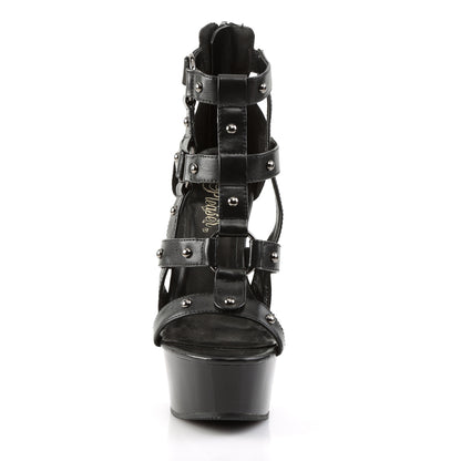 Pleaser Womens Sandals DELIGHT-682 Blk Faux Leather/Blk