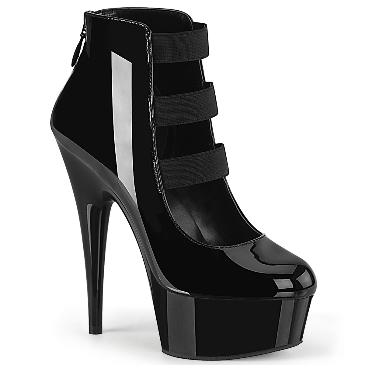 Pleaser Damen Sandalen DELIGHT-684 BLK Pat / BLK